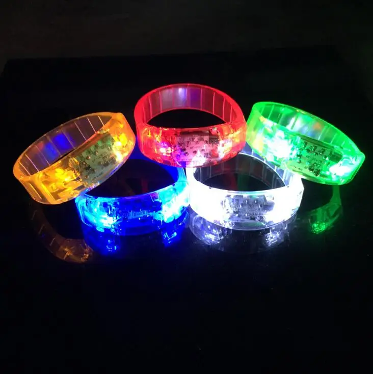 New Sound Activated Led Bracelet 5 Colors Light Up Wristband Plastic ...