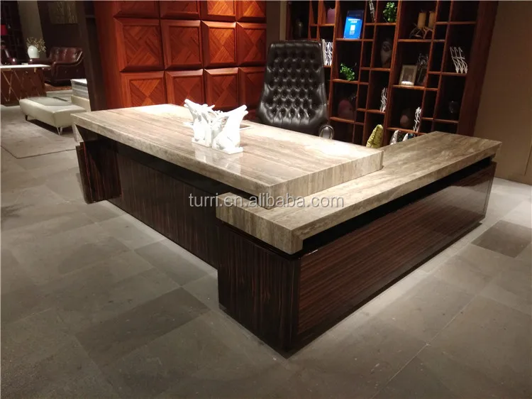 High Quality Modern Luxury Executive Natural Marble Top Rectangular Ceo ...