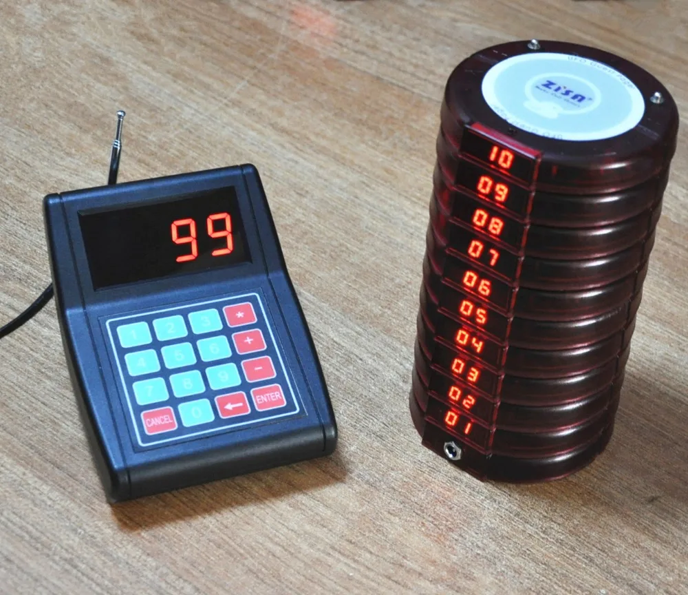 Wireless Waiter Calling System Vibrating Pagers Restaurant Table Buzzer