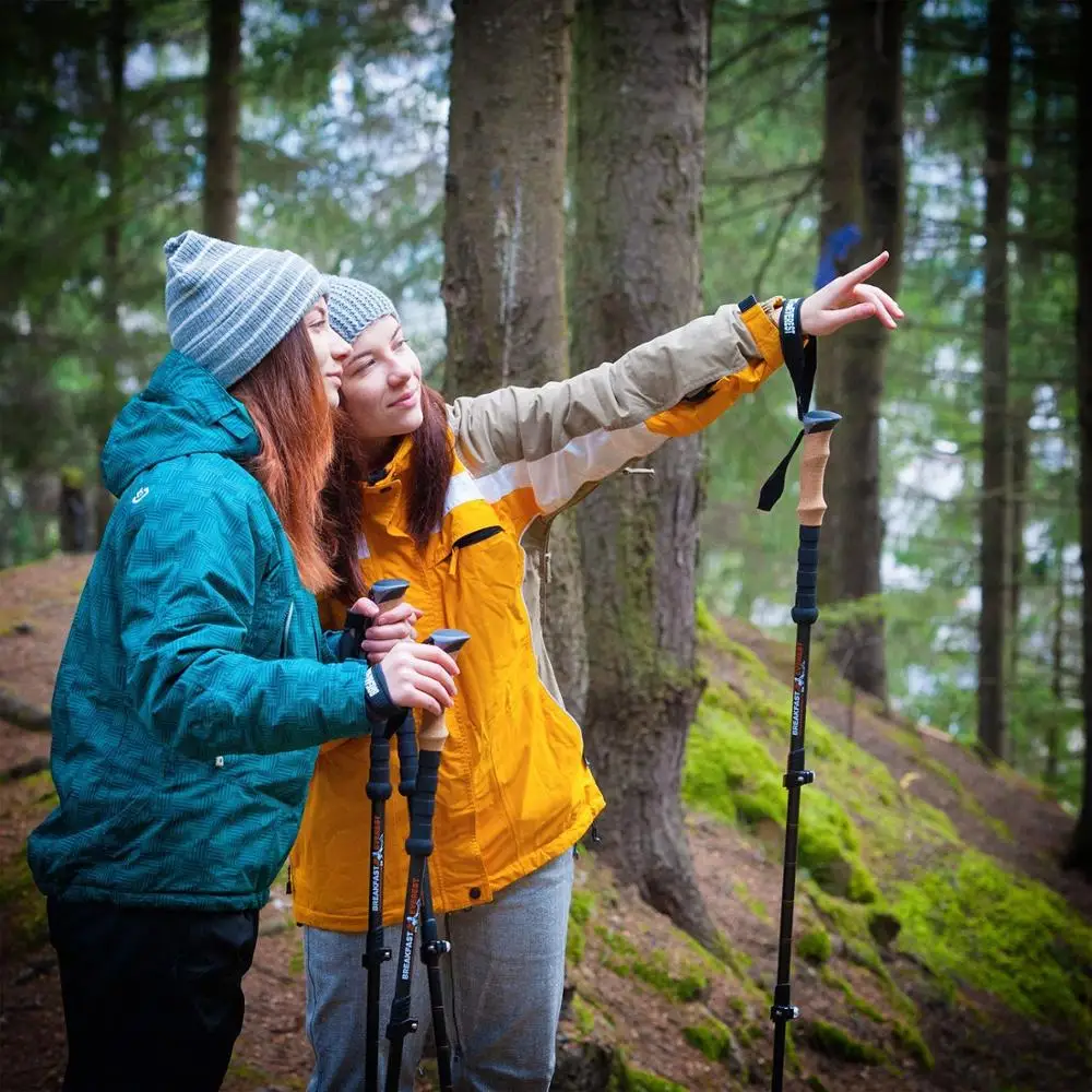 folding carbon fiber walking sticks hiking trekking trail poles