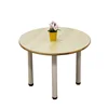 Kindergarten solid wood desktop plus steel leg table