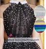 High quality black beaded french lace border/ beads tulle lace fabric/factory dress french net lace fabric