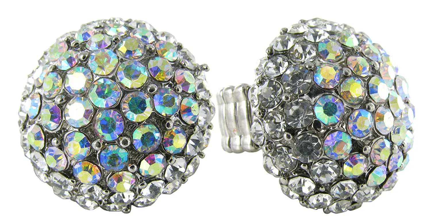 Occasions Gift Giving Pave Clear Rhinestone Dome Silvertone Cocktail Stretch Ring