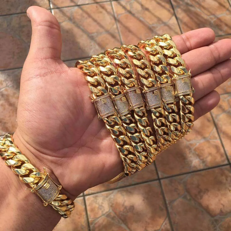 Miss Jewelry Urban Jewelry Mens 18k Gold Cuban Link Bracelet - Buy