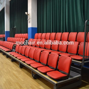 Athens Retractable Grandstand Bleachers Rear Seat Plastic Seats