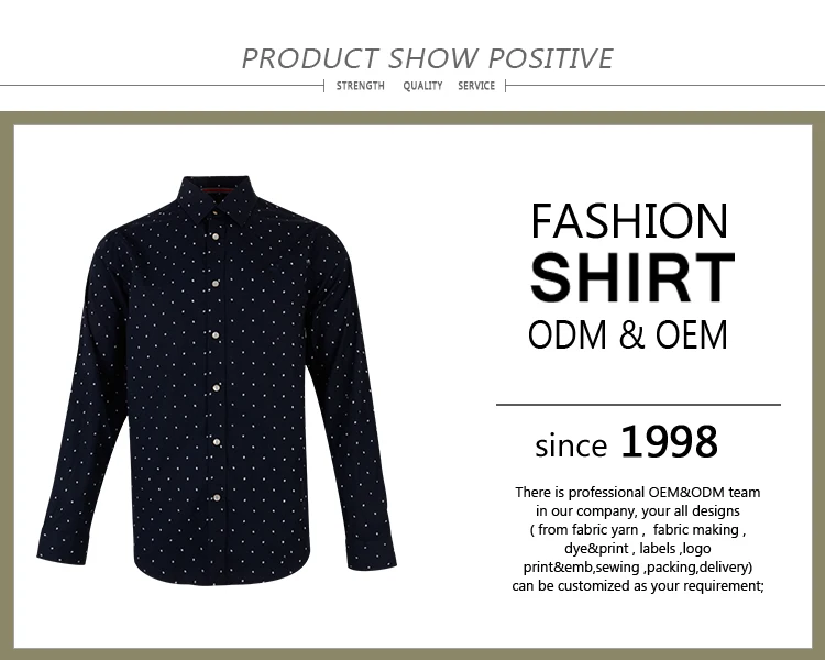 Eco friendly daily wear 100% cotton printed pattern full sleeve man clothes shirts