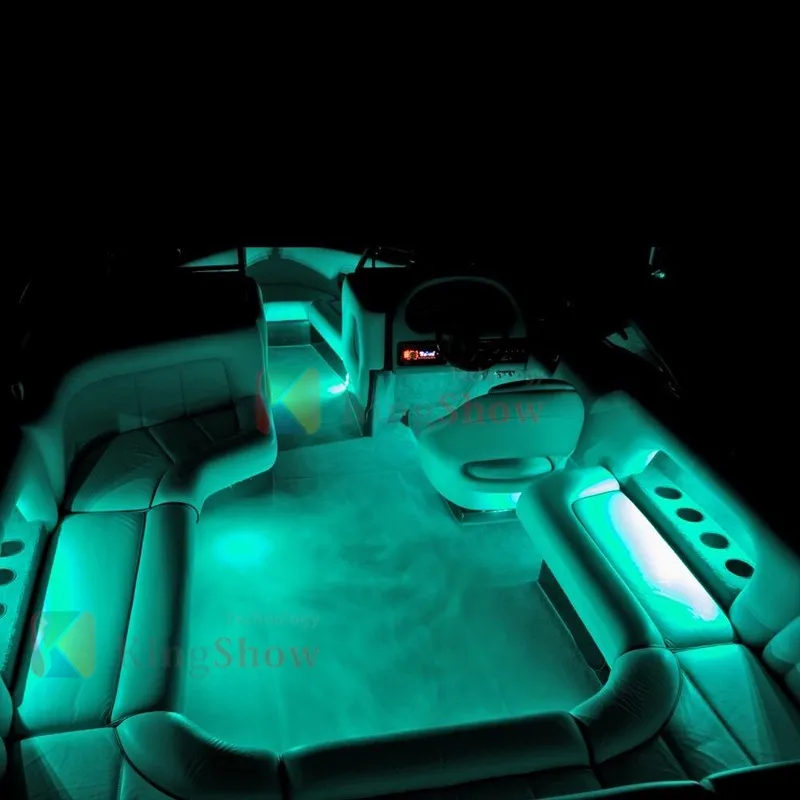 4pc Car Interior Decoration Atmosphere Light-LED Car Interior Lighting Kit, Interior Atmosphere Neon Lights Strip (BLUE)