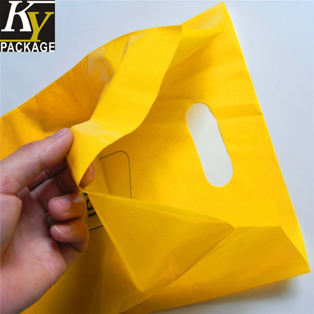 Simple Style Reinforced Die Cut Handle Glossy Pe Plastic Bag Buy