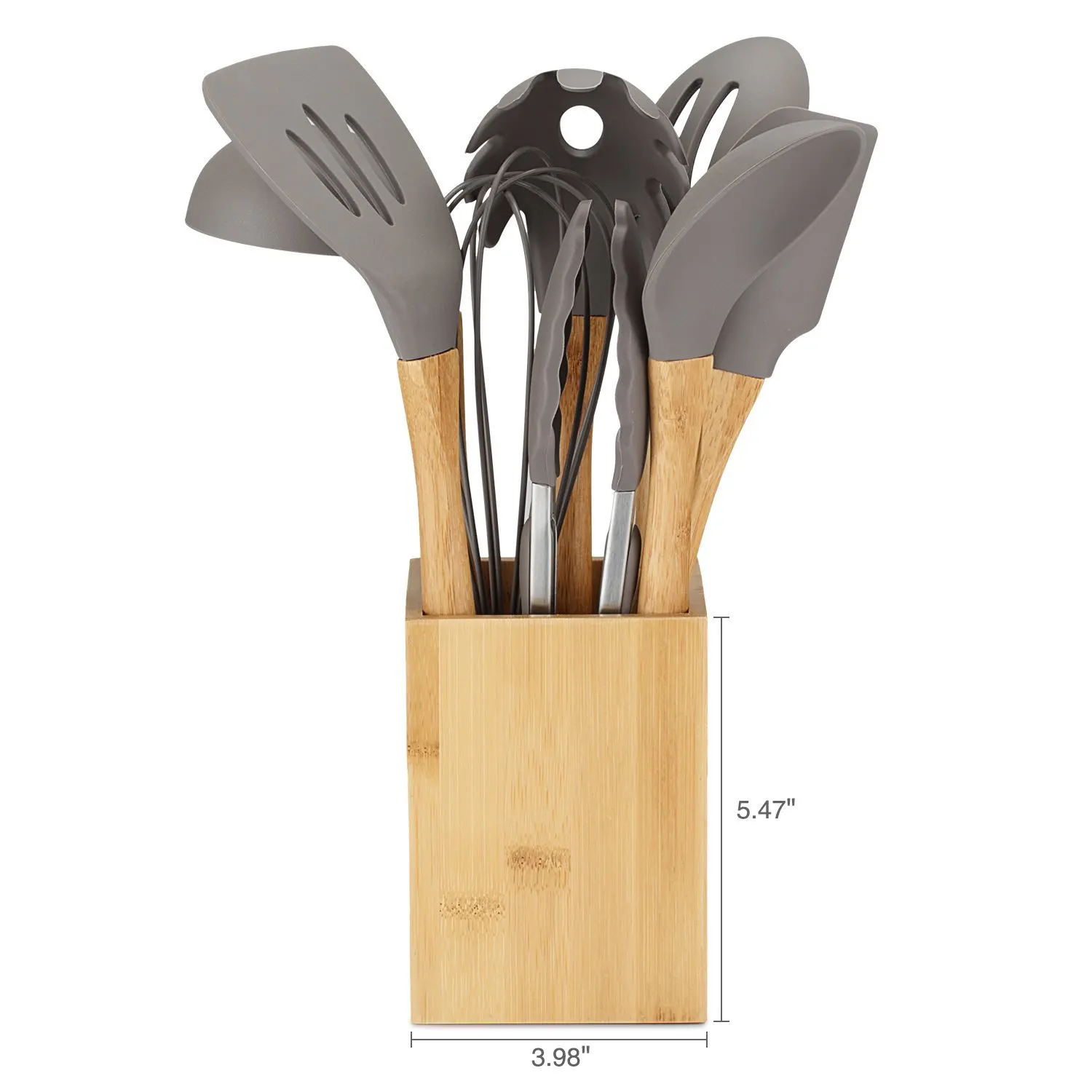 2019 hot sale 9 pieces  food standard  kitchen wooden and bamboo utensil set