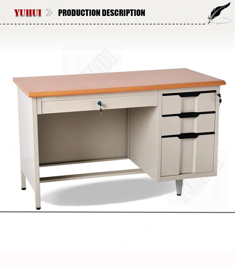 Asian Office Furniture Lockable Drawer Computer Desk Table Standard Dimensions Design
