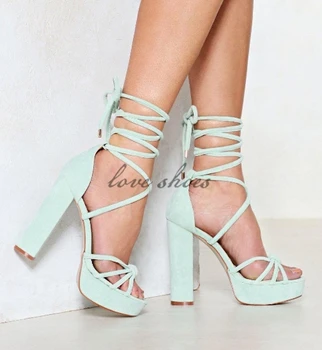 suede lace up platform heels