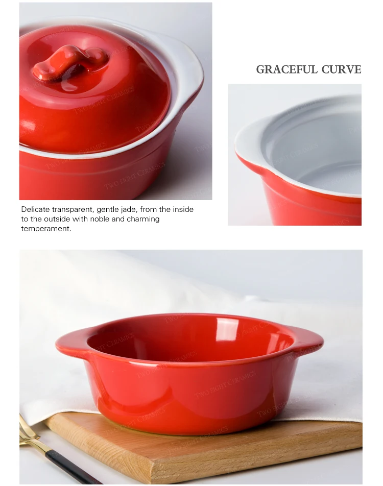 new arrivals hotel crockery red soup bowl with handle soup cup