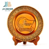 metal Vietnam custom copper souvenir plate with wooden base