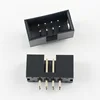 Alternative 2.54mm pitch box header golden flash with IDC flat cable connector 8 pin