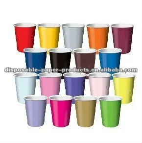 coloured paper cups