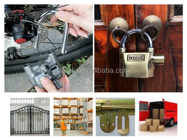 Aluminum Alloy Waterproof  High Security Siren Alarm Padlock