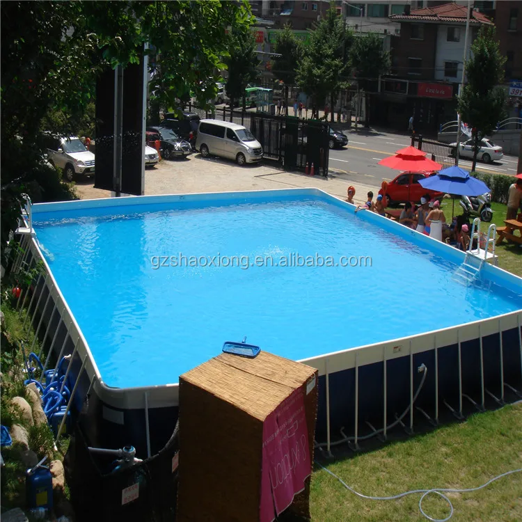 Large Portable Pvc Family Rectangular Metal Frame Swimming Pool,Square Swimming Pool For Kids