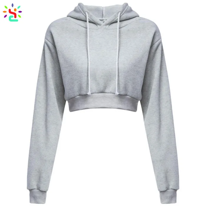 Wholesale Crop Top Hoodie Women Teen Girls Sweatshirt Hoodie Long ...