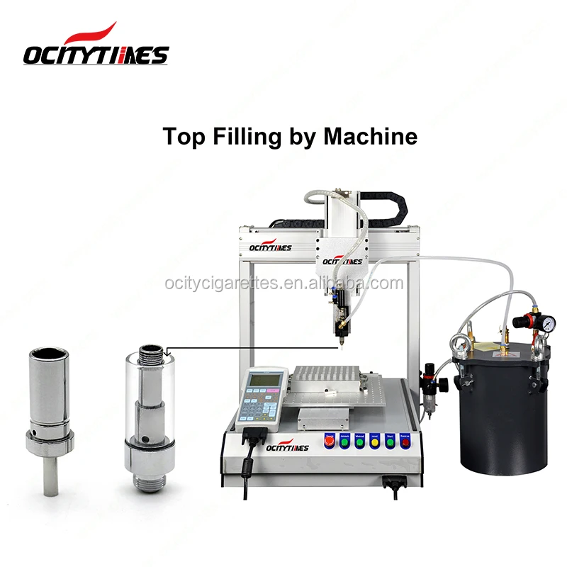 ocitytimes-f1 close system vape pen pod filler cbd oil cartridge filling machinery