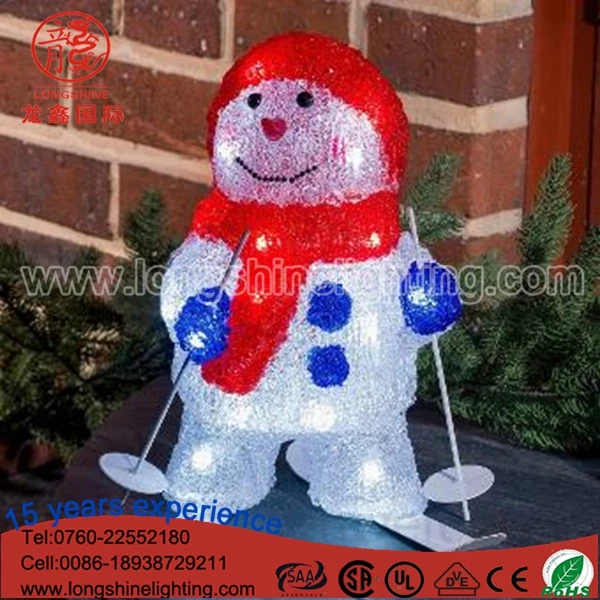 Led Outdoor Christmas Acrylic Sculpture 3d Snowman Motif Light For