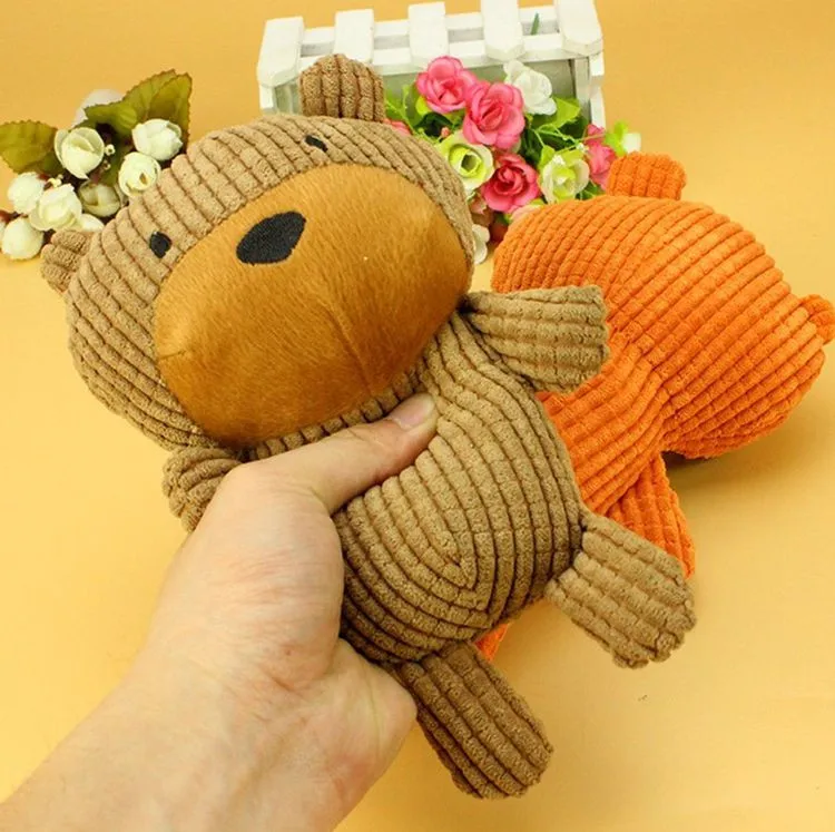 Wholesale Bear Shape Pet Toy Squeaker Plush Dog Toy With Grinding Teeth