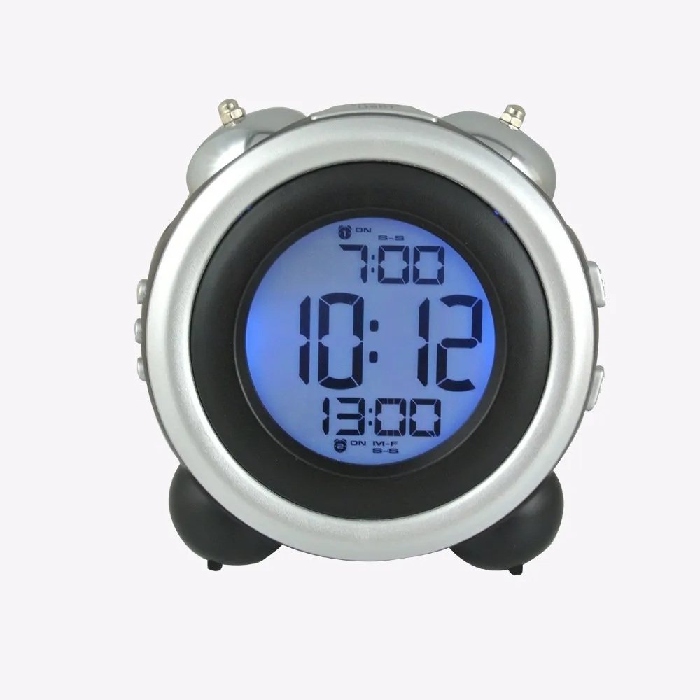 Digital Dual Alarm Large Display With Snooze And Night Light Twin Bell