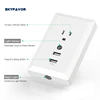 USA Standard Extension USB wall Socket smart light sensor night light 5V 2.4A Dual USB charger Wall outlet with night lamp