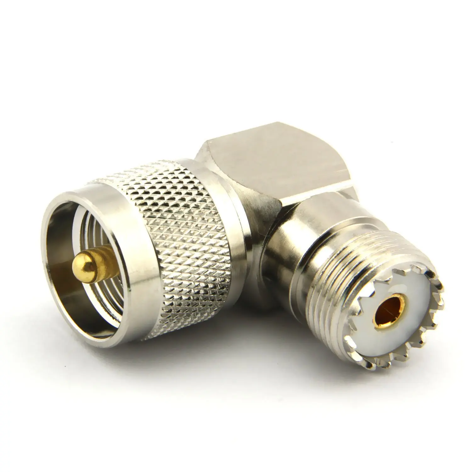 UHF Male to Female Right Angle Adapter PL259 to SO239 Jack Connector 90 Degree BestTong 5 PCS RF Coaxial Coax Adapter