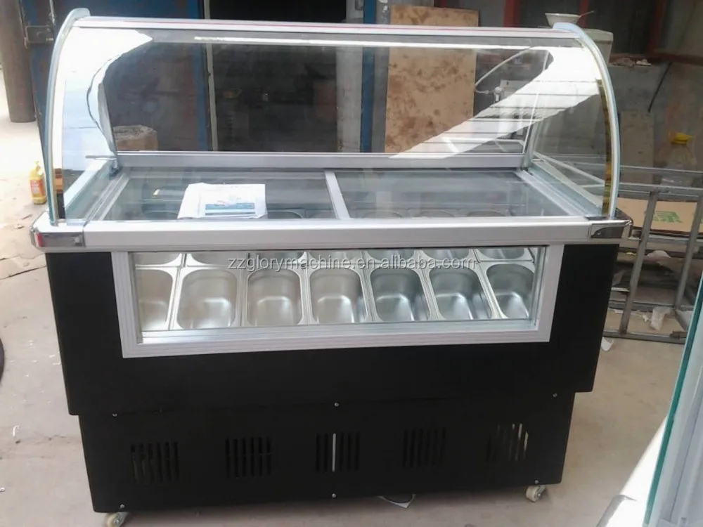 commercial ice cream display case