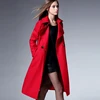 2015 bright red wool coats cashmere long coat women winter wool coats jacket