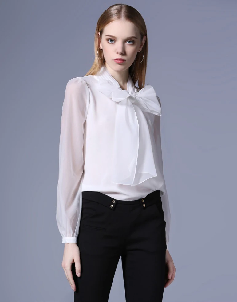 chiffon bow tie blouse