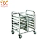 Samples Are Available Commercial Knocked-down Stainless Steel Higher Food Transport Trolley With Pans