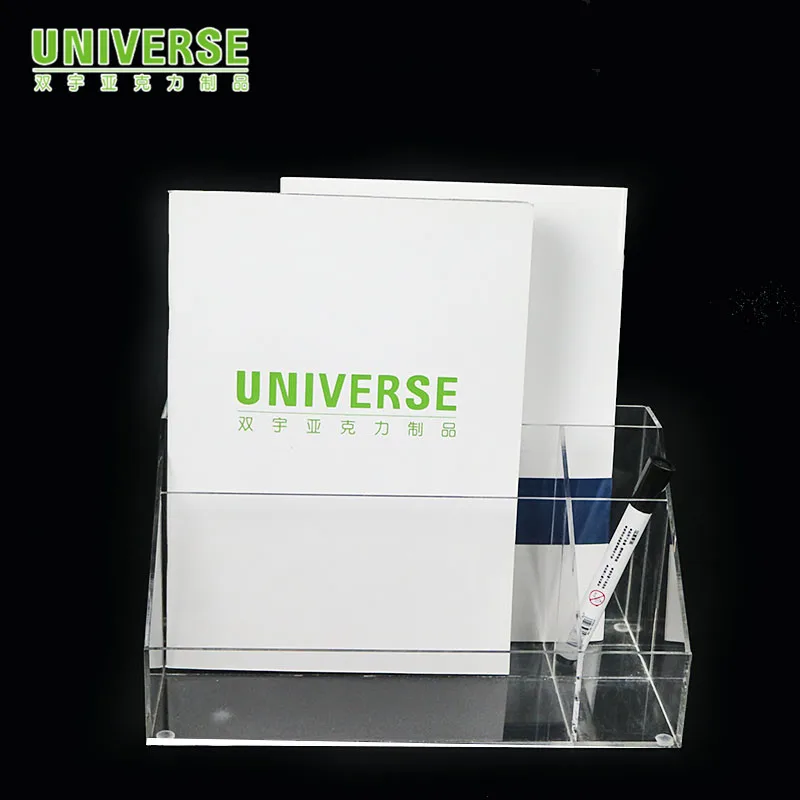 UNIVERSE high quality clear desktop acrylic file stand acrylic statio<em></em>nery display stand