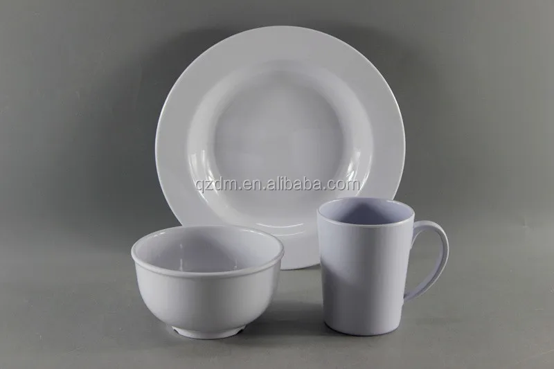 Food Grade Melamine White Dinner Set Can Pass FDA/LFGB Test