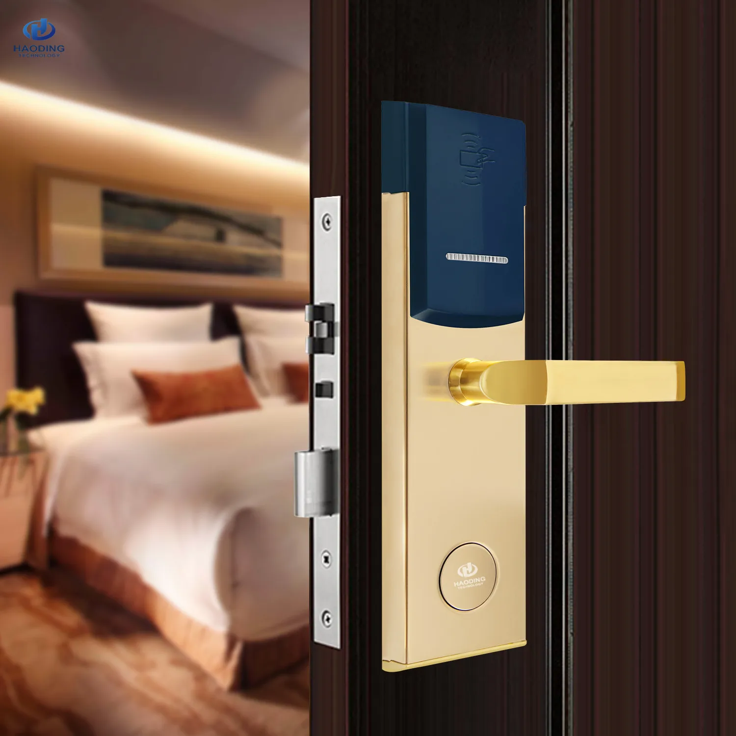 stainless steel smart hotel rifd lock keycard door lock system with api