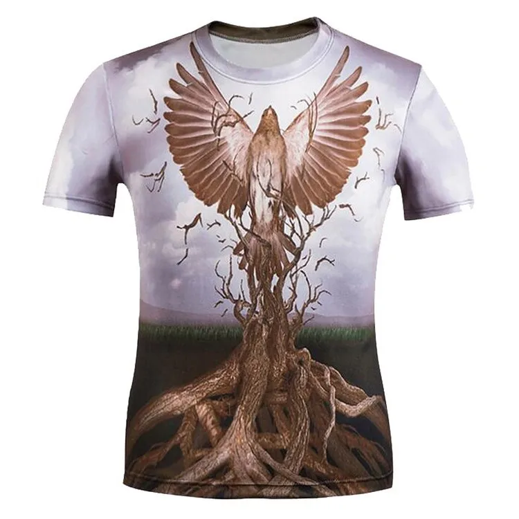 2019 New Pattern Dye Printing Custom Man 3d 100 Polyester Sublimation T ...