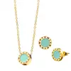 Lancui Fashion women jewelry set Roman numerals dial stainless steel necklace earrings titanium steel jewelry set
