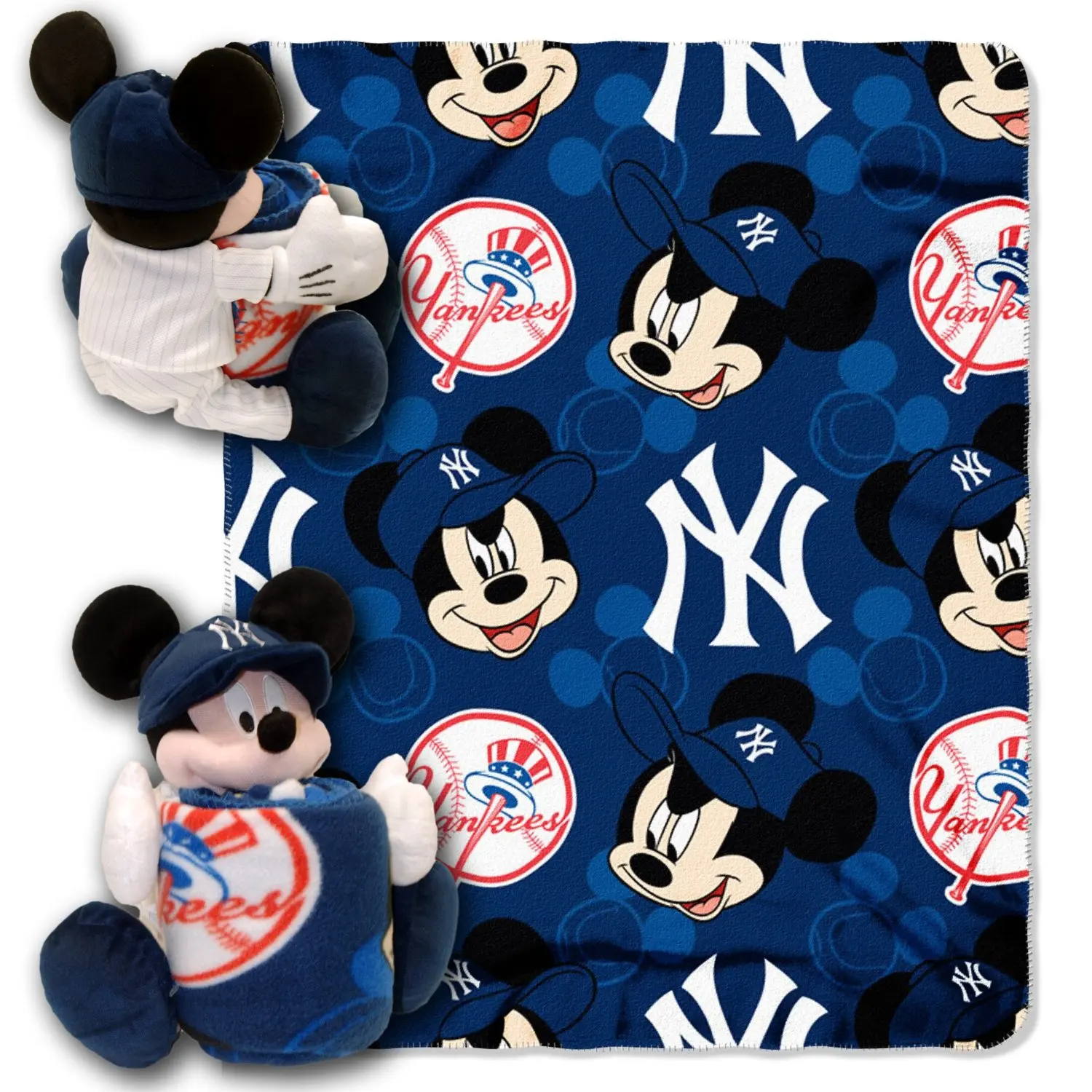 Mickey mouse hugger bear and blanket.