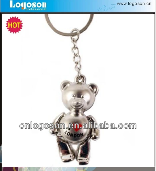 metal teddy bear keychain