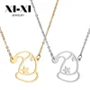 Custom Statement Women Stainless Steel Hollow Christmas Hat Necklace