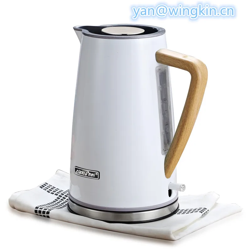Manufacturer For White Color Electric Kettle With Wooden Handle Buy