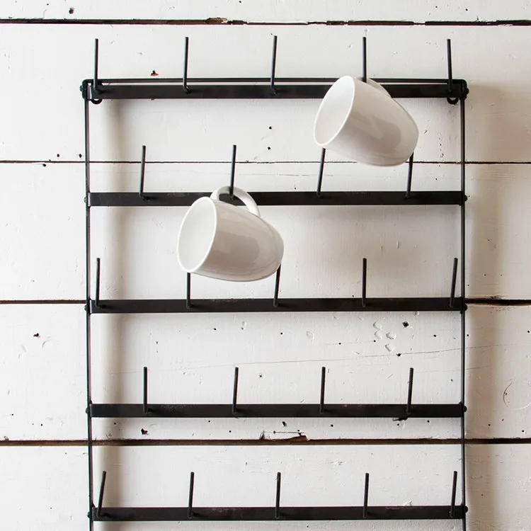 Customized Metal Wire Plastic Advertising Wall Mount Coffee Cup Holder