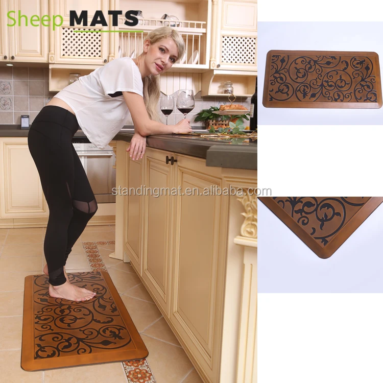 Decorative Comfort Anti Fatigue Anti Slip Kitchen Floor Mats For