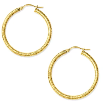 Latest Gold Designs Fashion 40mm Stripe Hoop Twist Wire Earrings Women Jewelry Latest Gold Designs Fashion 40mm Stripe Hoop Twist Wire Earrings Women Jewelry