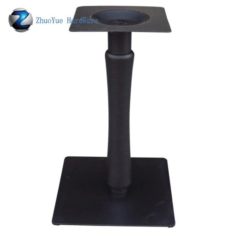Wholesale metal furniture square cast black aluminum table leg for restaurant