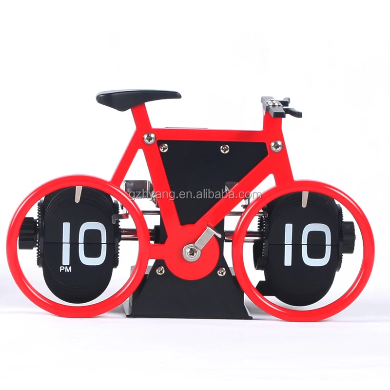 Promotion Gift Mini Desk Clock Bicycle Flip Clock For Children Gift