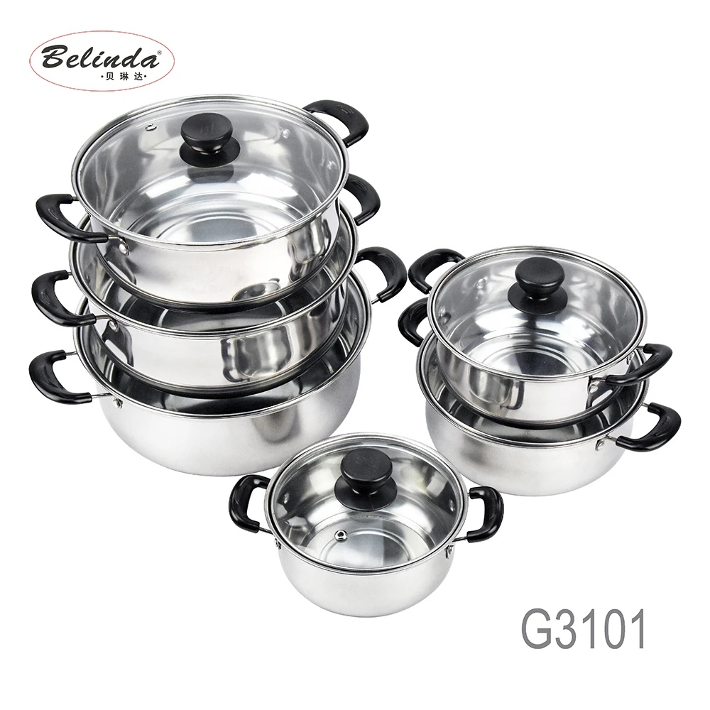 Chaozhou Caitang 5 Pcs Gas Cookers India Cooking Stainless Steel Pot