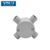 YOUU Top Selling 4 Way Grey Plastic Junction Box Free From Rusting For Office And Home plastic building materials