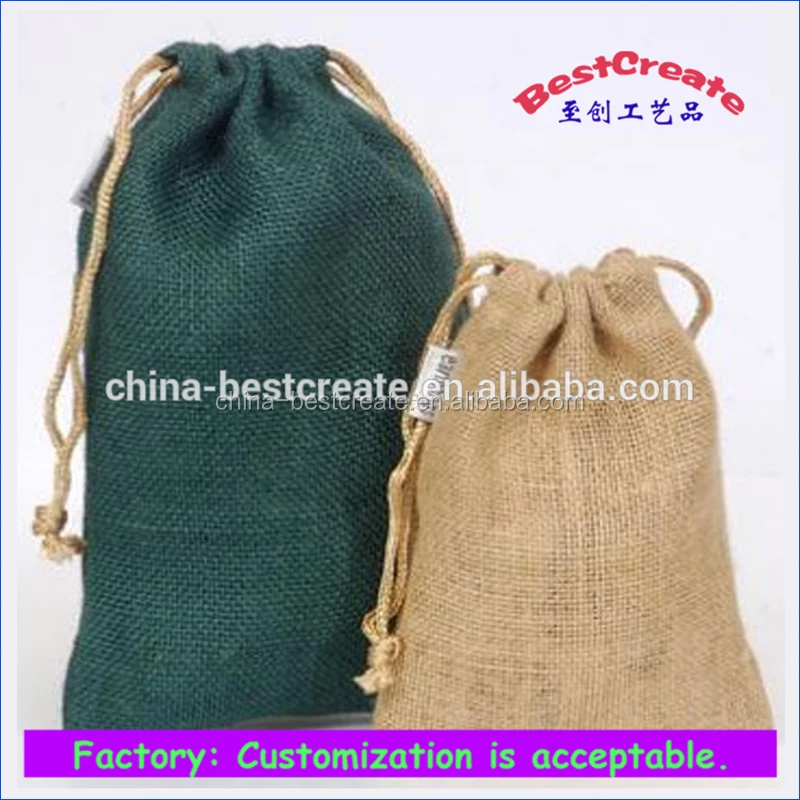 Best Sales Jute String Big Bags Burlap Drawstring Bag 15 X 25cm Buy