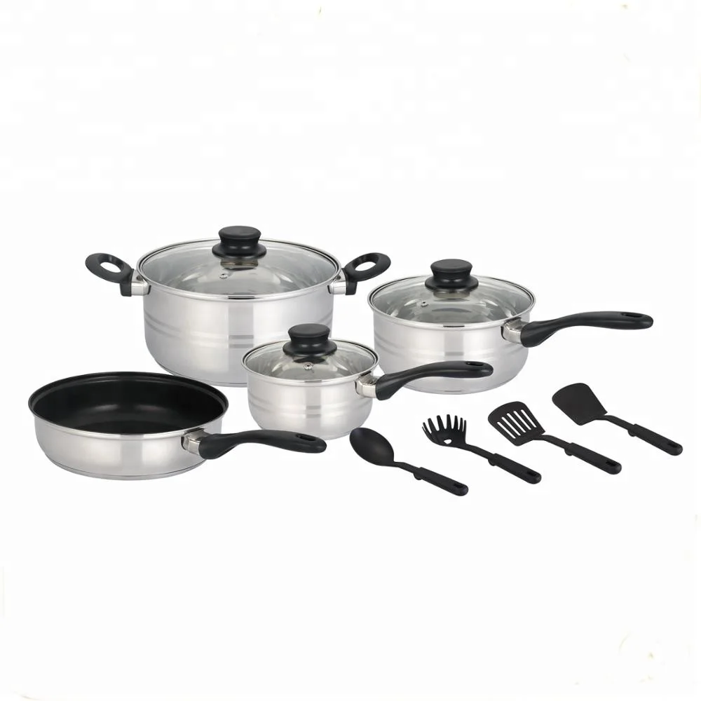 6pcs Stainless Steel Cookware Set With Golden Handle And Knob Msf3176